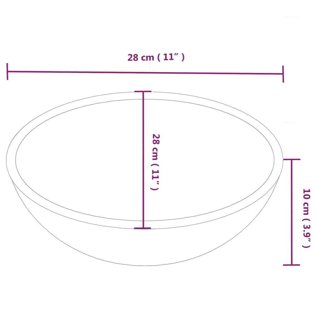Vask keramikk rund diam. 280 mm