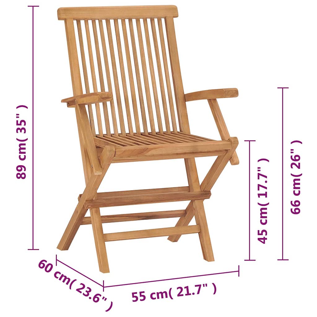 Klappstoler 2 stk heltre teak