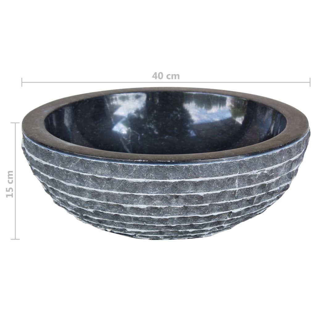 Servant marmor 40 cm svart