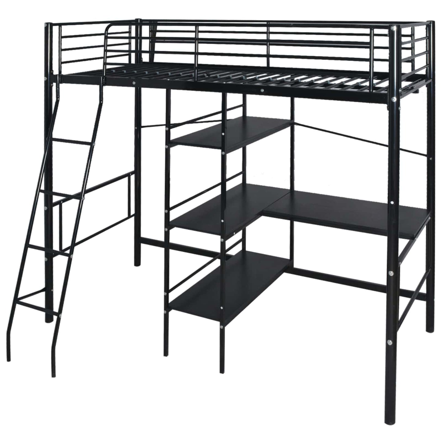 Seng med madrass Svart 200 x 90 cm Metall