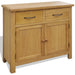 Skjenk 90x33,5x83 cm heltre eik vidaXL