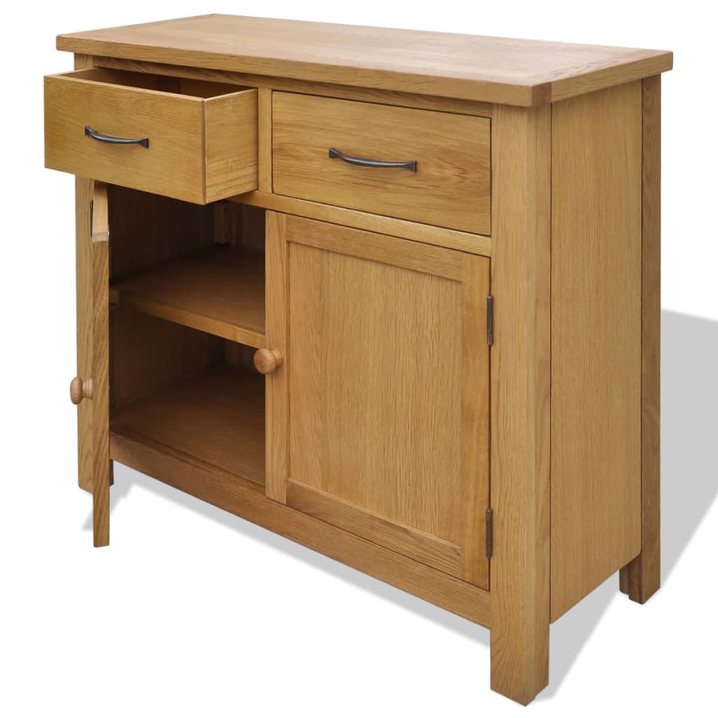 Skjenk 90x33,5x83 cm heltre eik vidaXL
