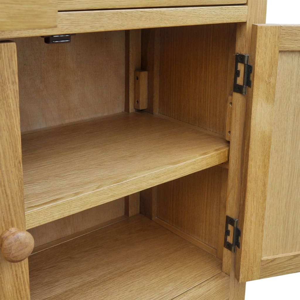 Skjenk 90x33,5x83 cm heltre eik vidaXL