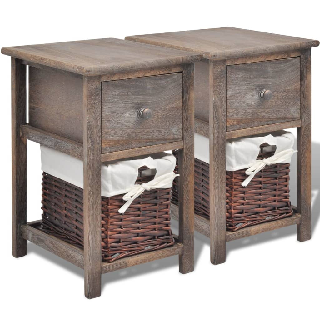 Nattbord 2 stk tre brun