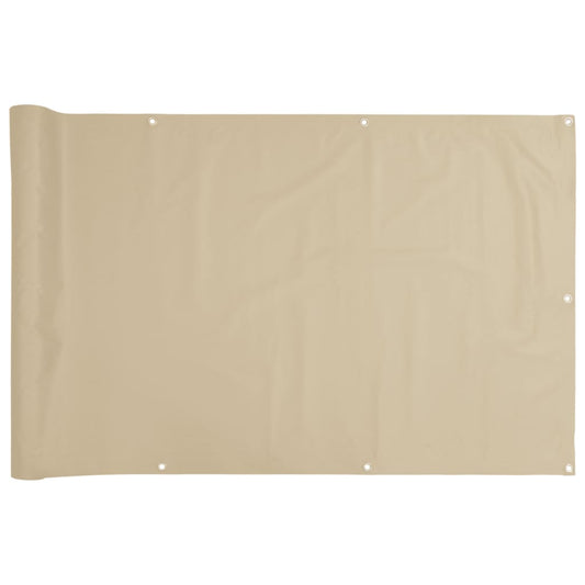 Balkongskjerm Oxfordstoff 75x600 cm Beige