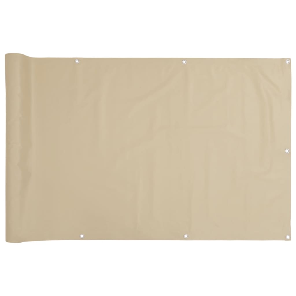 Balkongskjerm Oxfordstoff 90x600 cm Beige