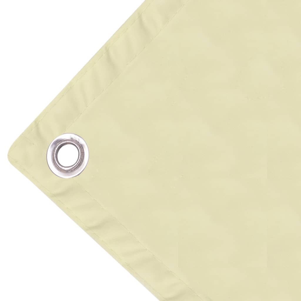 Balkongskjerm Oxfordstoff 75x600 cm Kremhvit