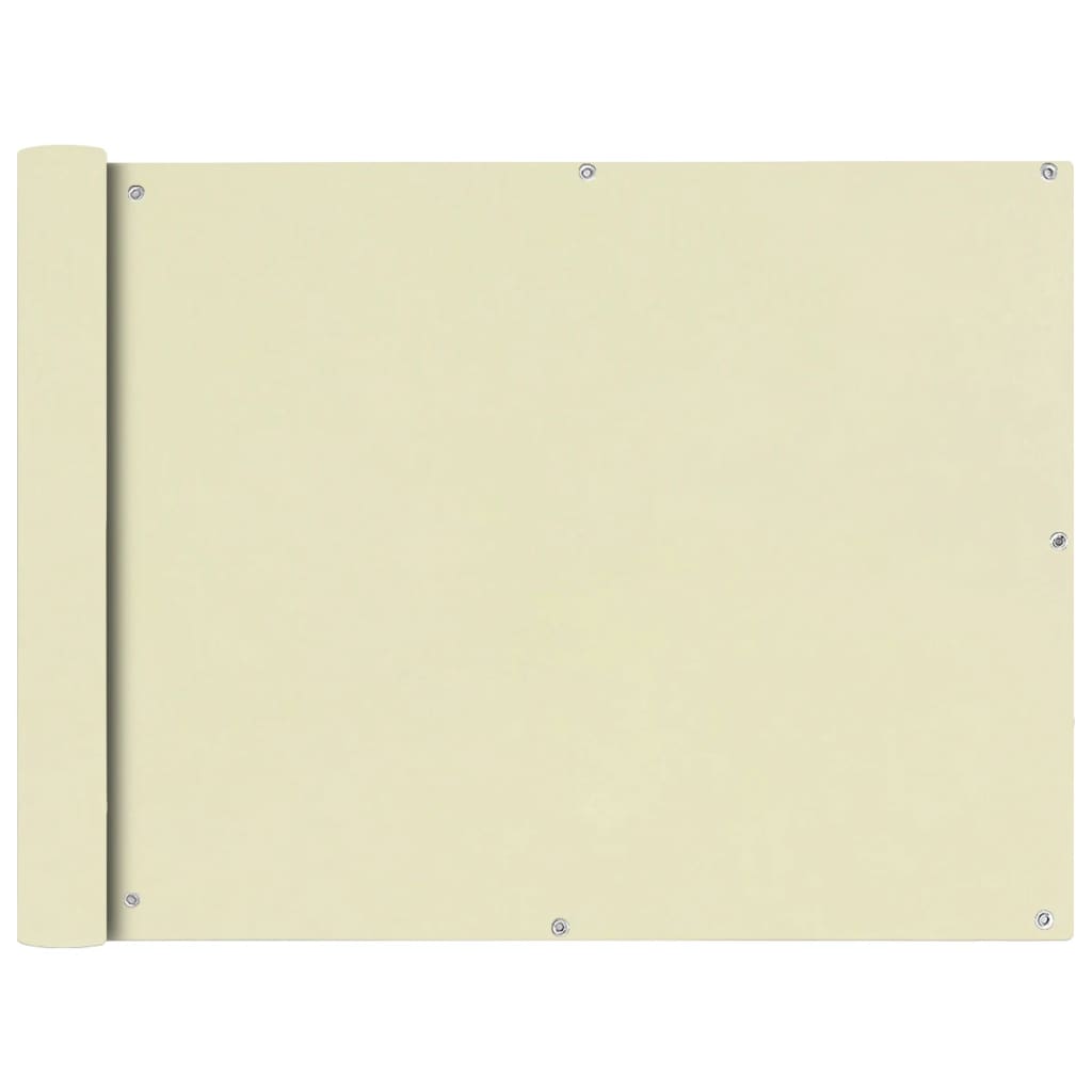 Balkongskjerm Oxfordstoff 90x400 cm Kremhvit