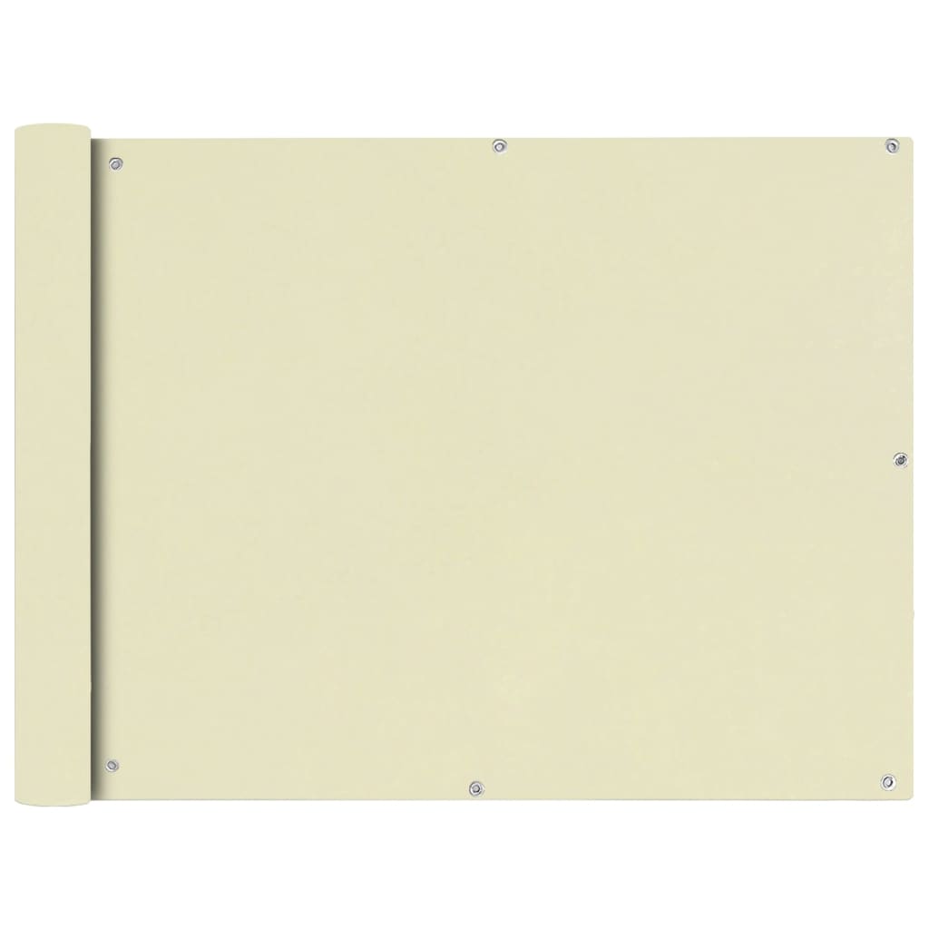 Balkongskjerm Oxfordstoff 90x600 cm Kremhvit
