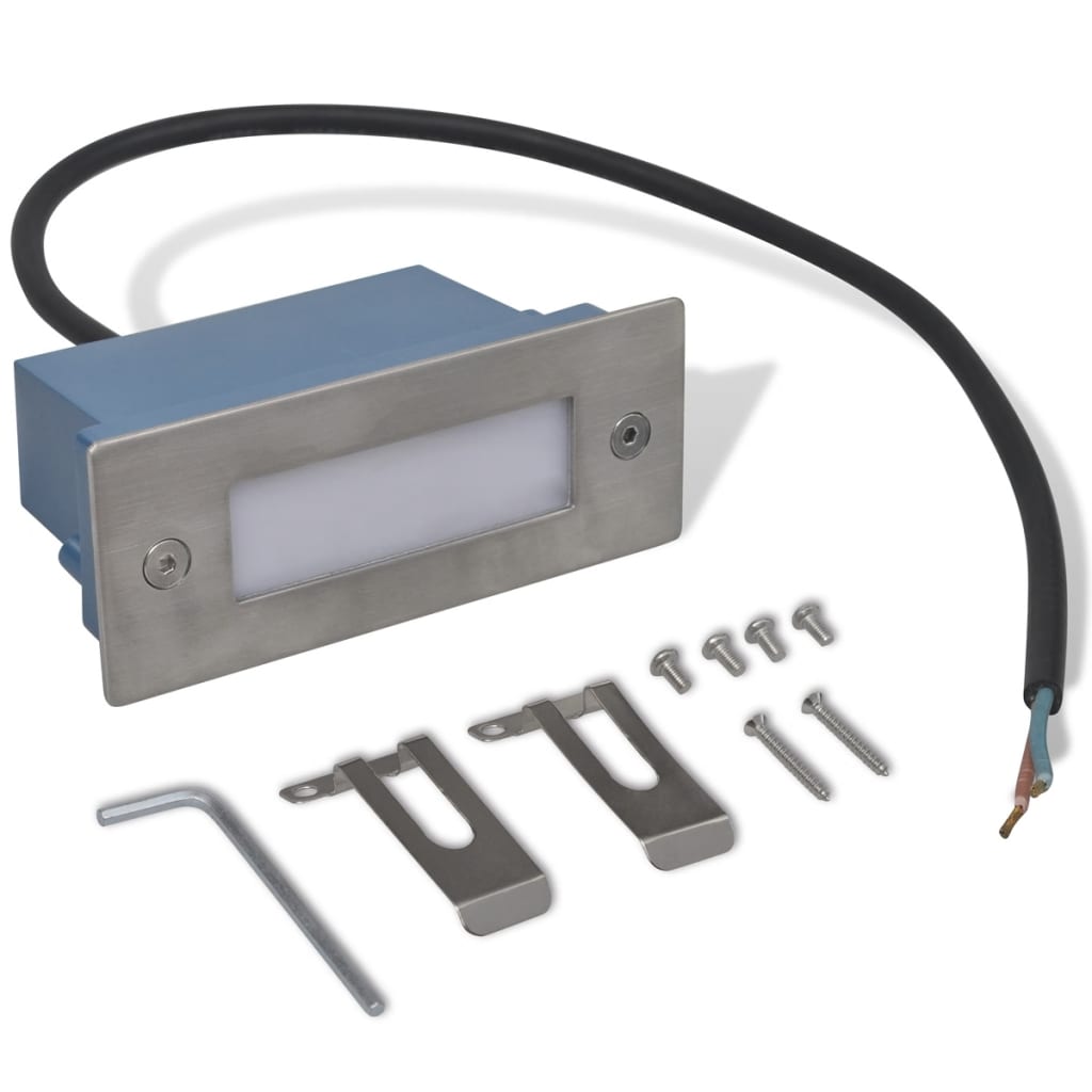 Innfelte LED-trappelys 6 stk 44x111x56 mm