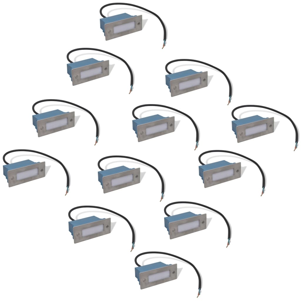Innfelte LED-trappelys 12 stk 44x111x56 mm