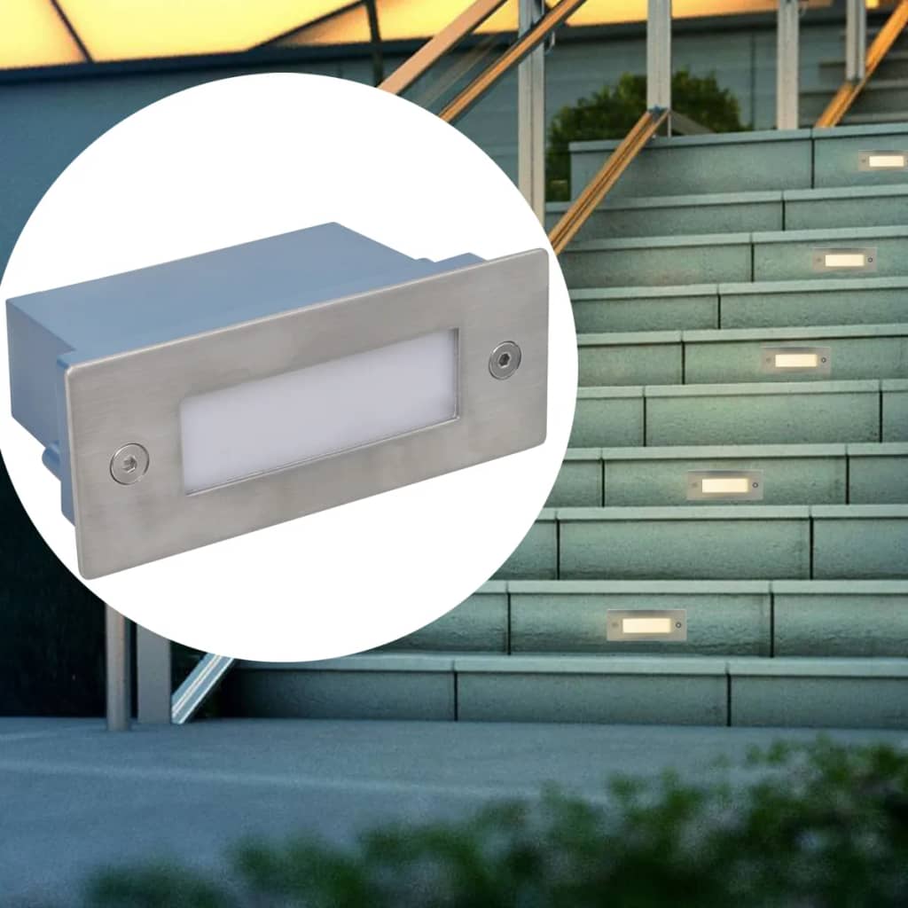 Innfelte LED-trappelys 12 stk 44x111x56 mm