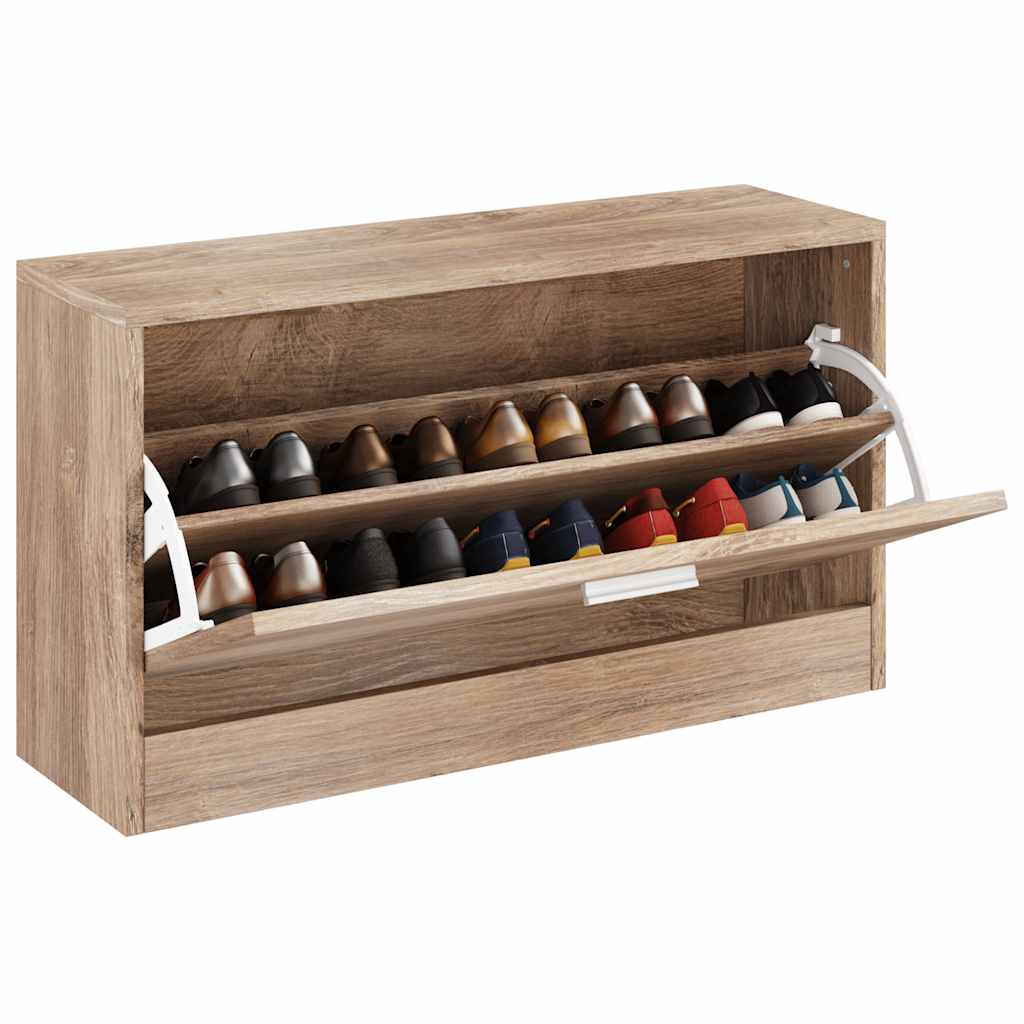 Skooppbevaringsbenk eik 80x24x45 cm