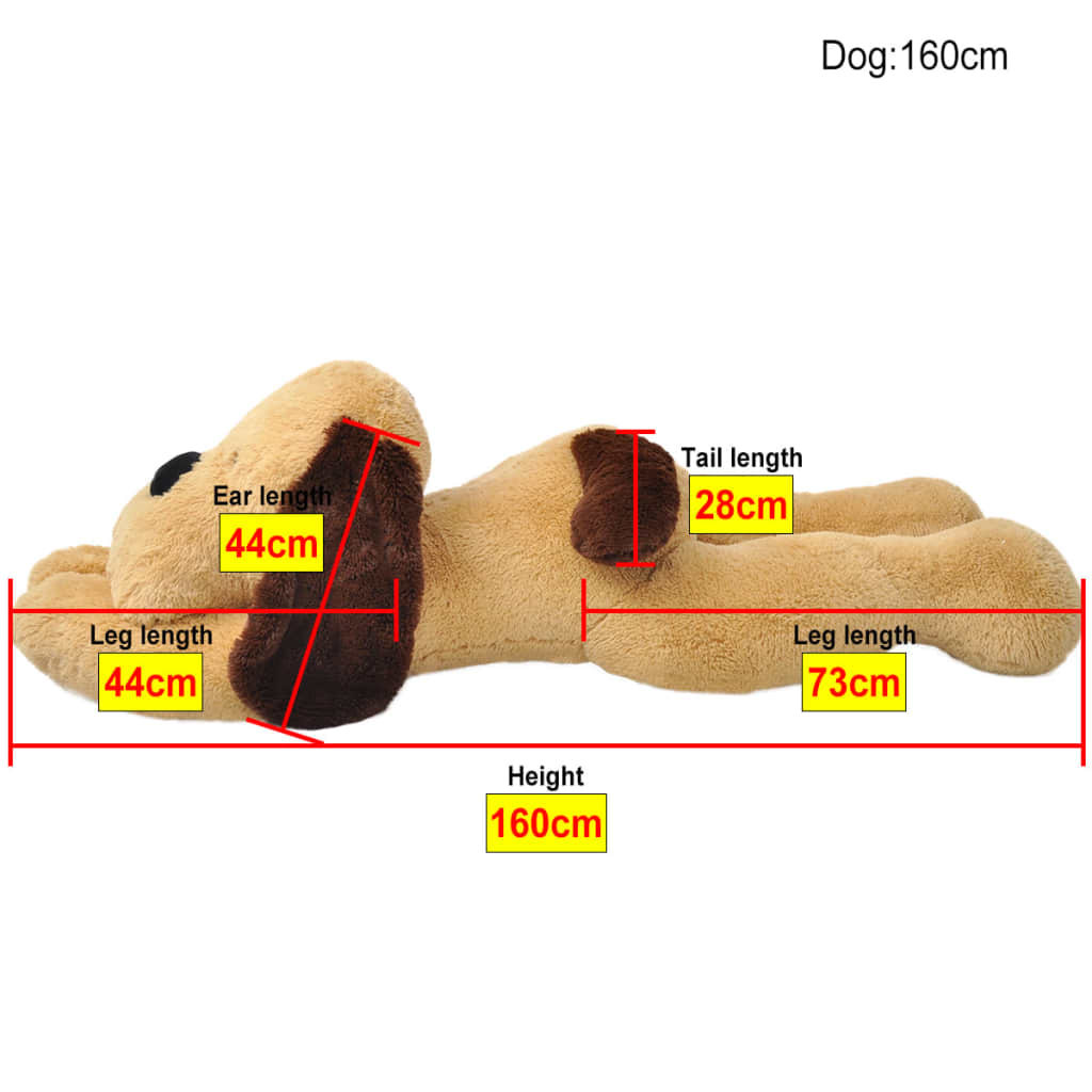 Lekehund i plysj brun 160 cm