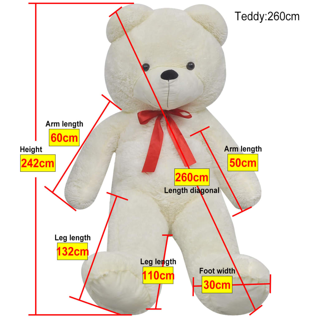 Plysjbamse hvit 242 cm