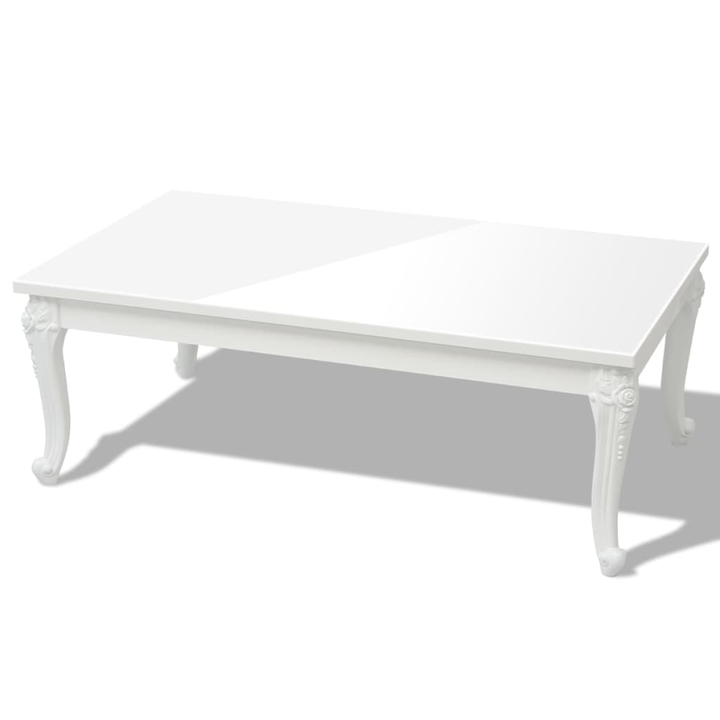 Salongbord 115x65x42 cm høyglans hvit