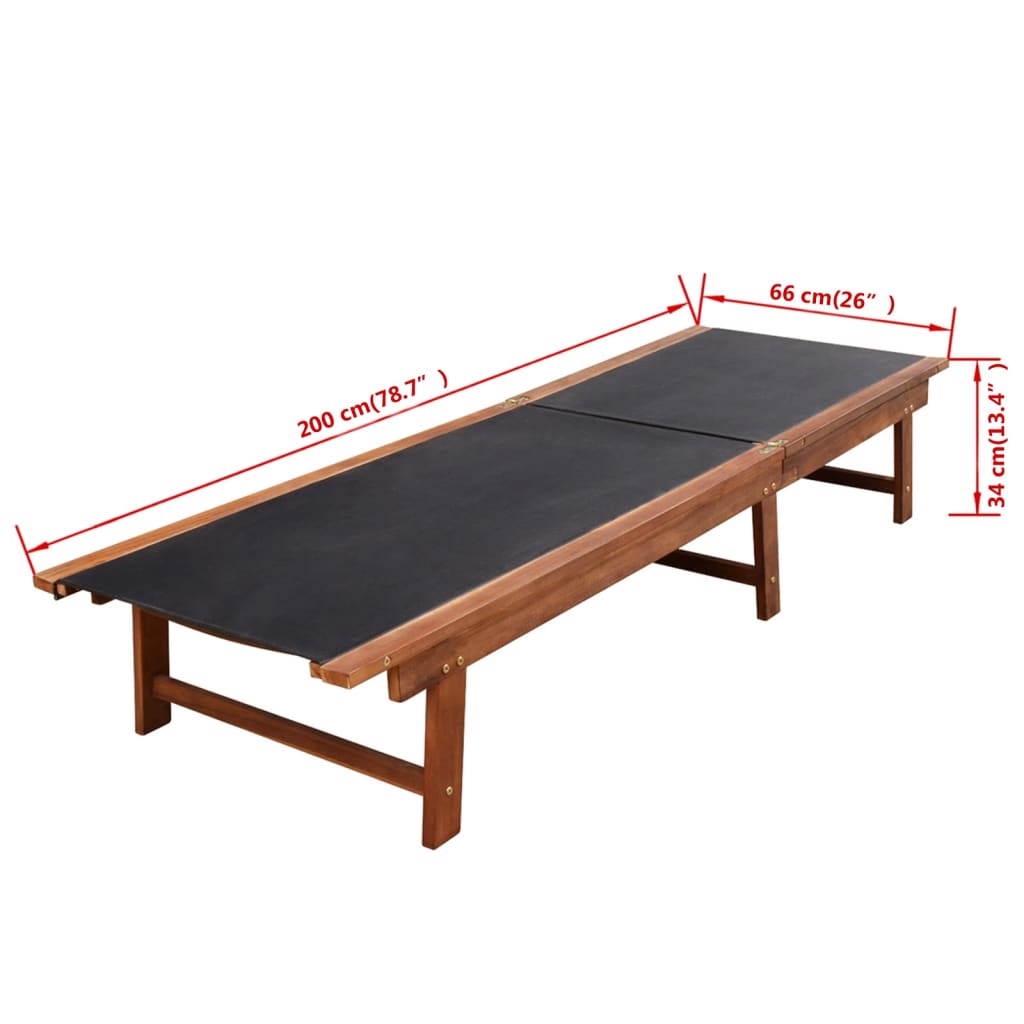 Solsenger 2 stk med bord heltre akasie og textilene