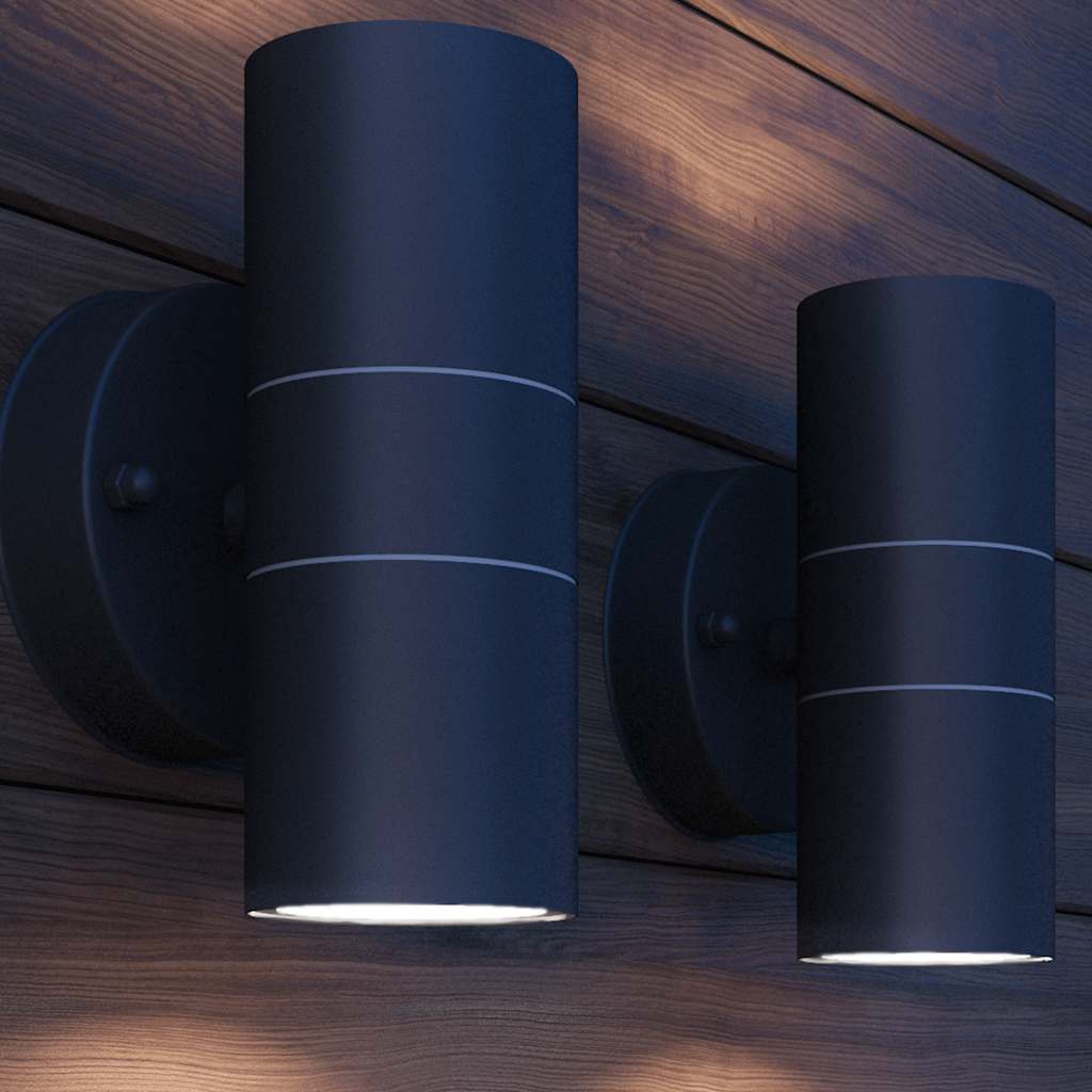 Utendørs LED Vegglamper 2 stk Rustfritt stål Oppover/Nedover