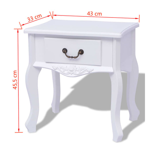 Nattbord MDF Hvit