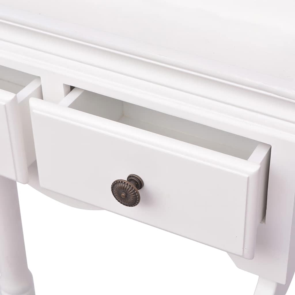 Klesstativ med Skuffer Tre hvit vidaXL