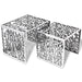 To-delers Sidebord Kvadratisk Aluminium Sølv