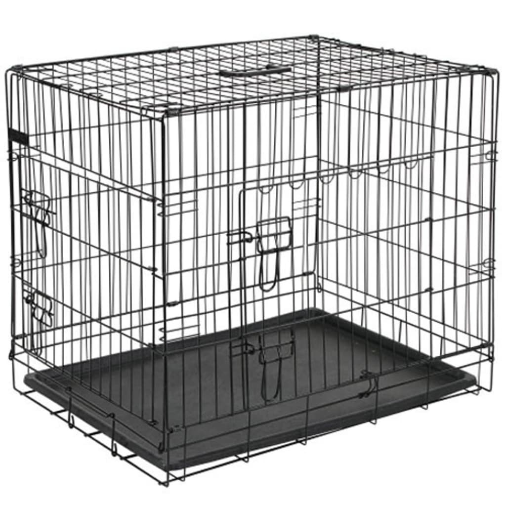 @Pet Transportbur for hund metall 92,5x57,5x64 cm svart 15003