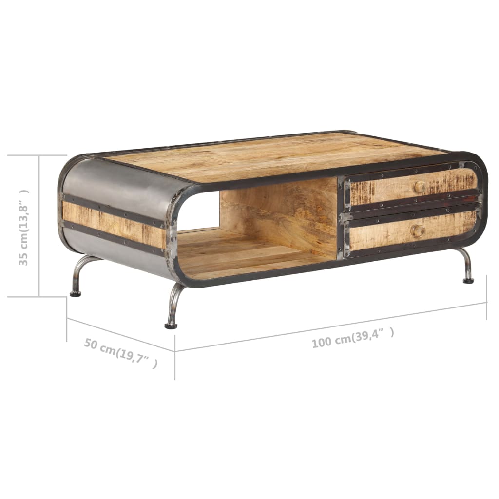 Salongbord 100x50x35 cm heltre mango
