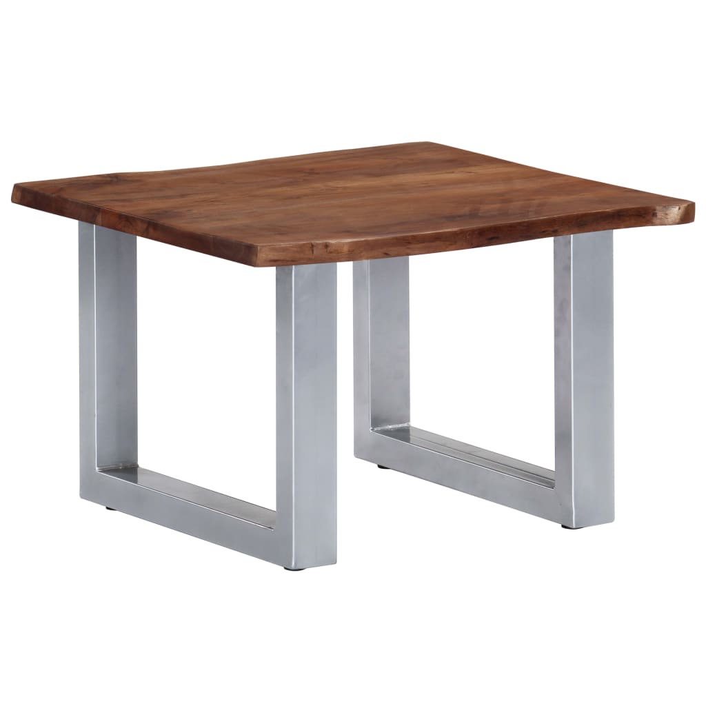 Sofabord med livlige kanter 60x60x40 cm heltre akasie