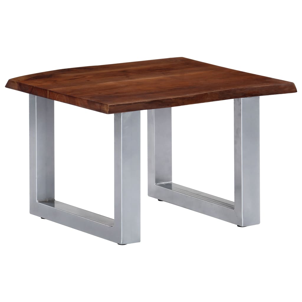 Sofabord med livlige kanter 60x60x40 cm heltre akasie