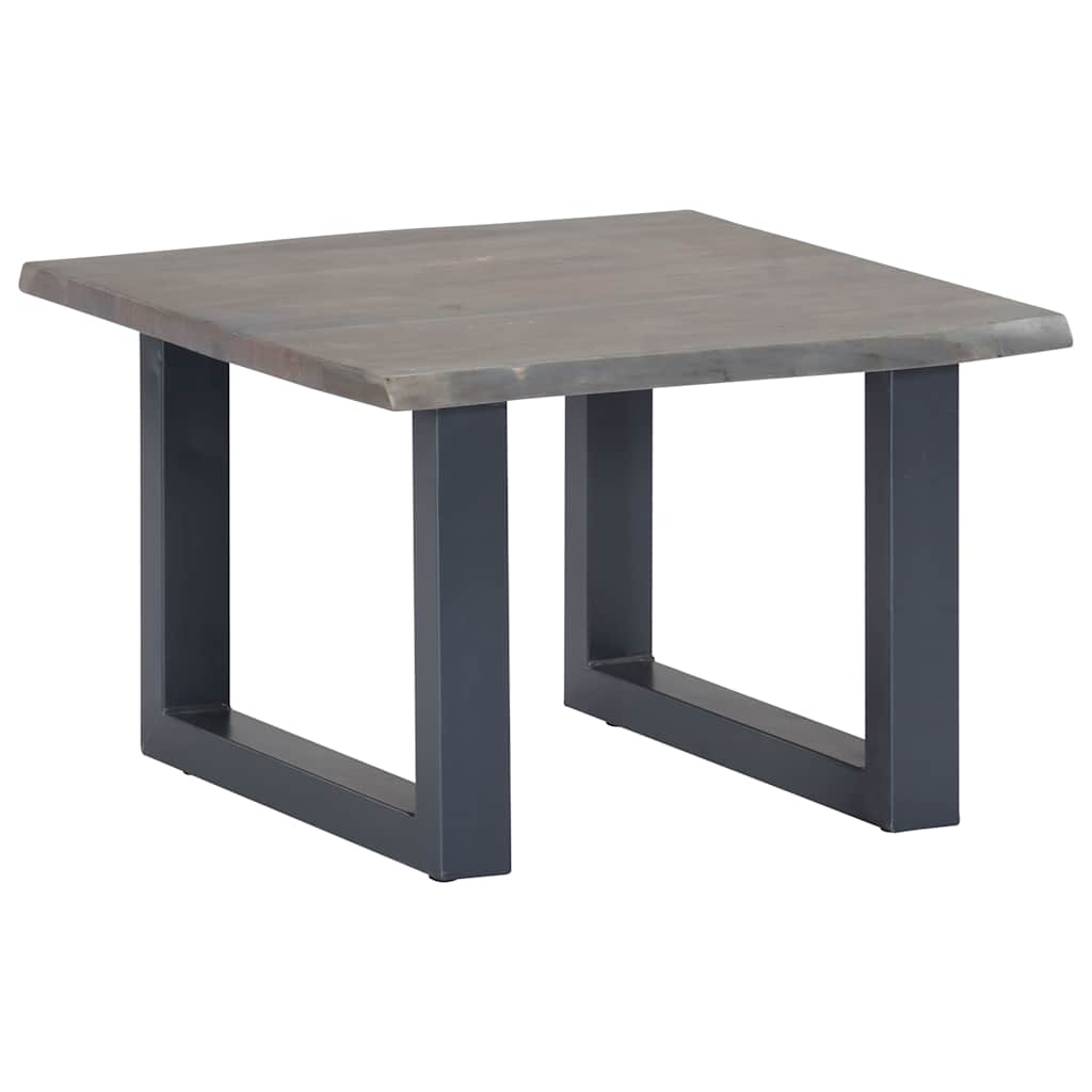 Sofabord med livlige kanter grå 60x60x40 cm heltre akasie