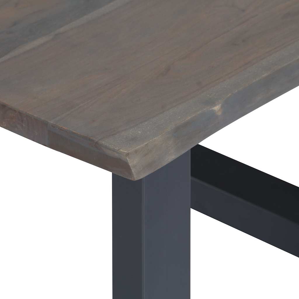Sofabord med livlige kanter grå 60x60x40 cm heltre akasie