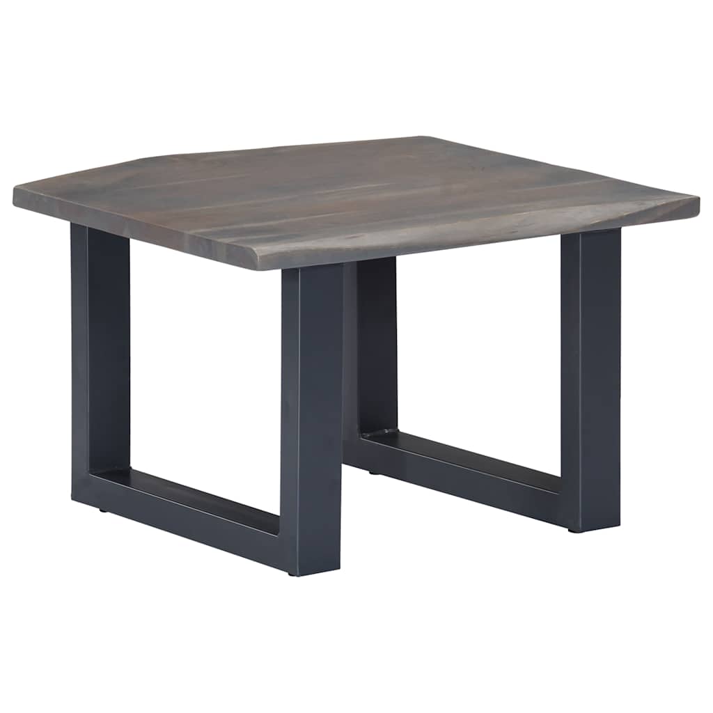 Sofabord med livlige kanter grå 60x60x40 cm heltre akasie