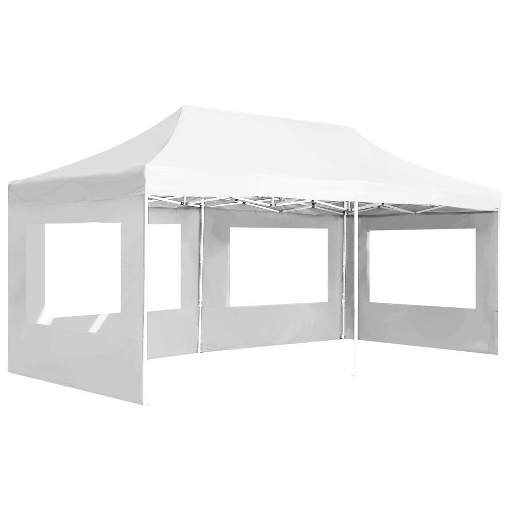 Profesjonelt foldbart festtelt med vegger aluminium 6x3 m hvit vidaXL