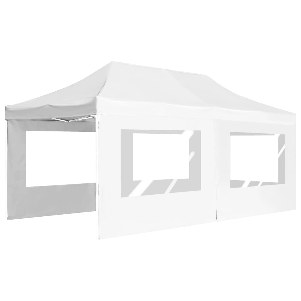 Profesjonelt foldbart festtelt med vegger aluminium 6x3 m hvit vidaXL