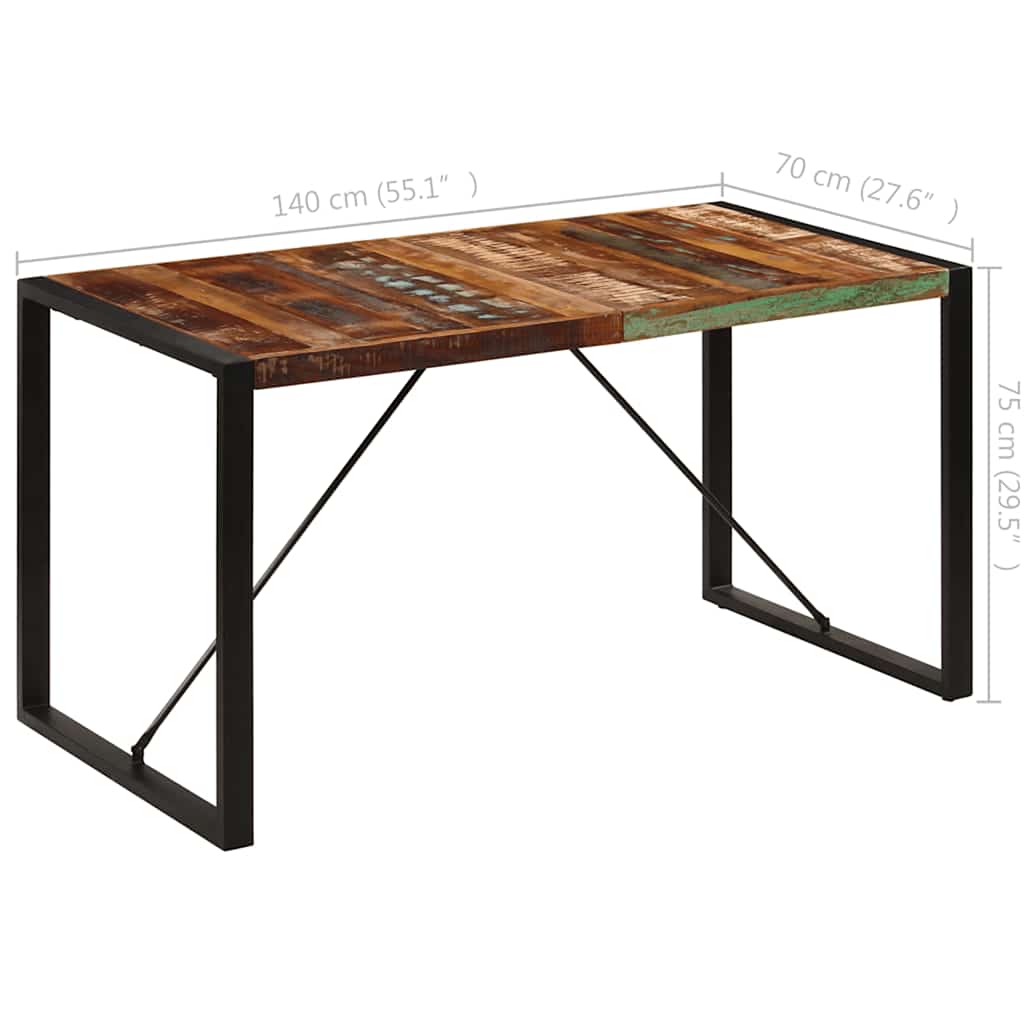 Spisebord 140x70x75 cm gjenvunnet heltre