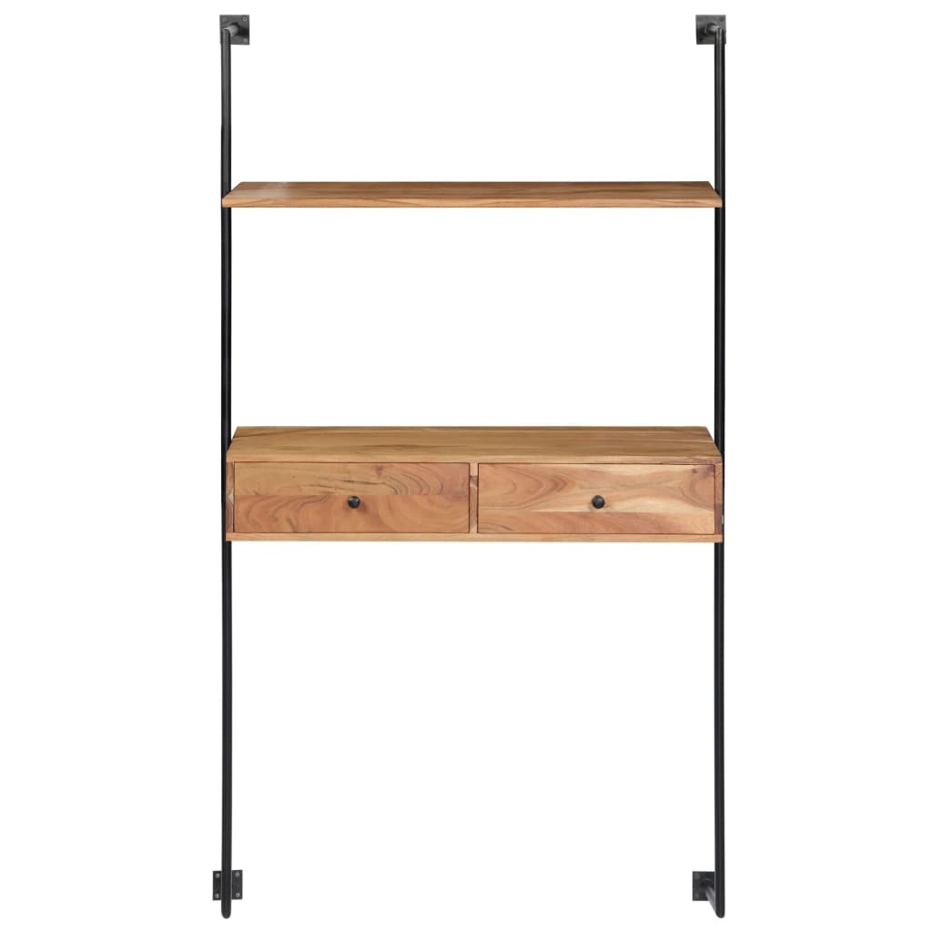 Vegghengt skrivebord 90x40x170 cm heltre akasie