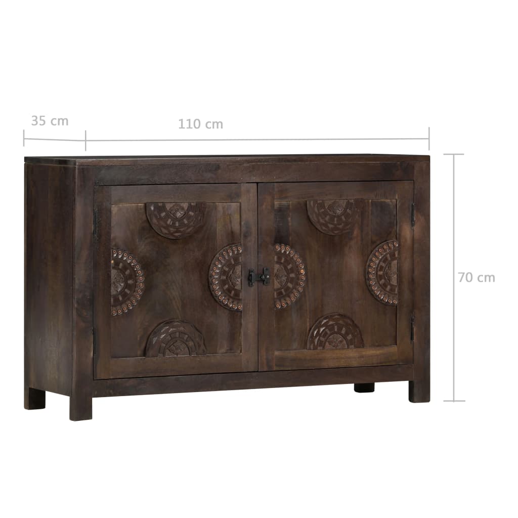 Skjenk med utskåret design 110x35x70 cm heltre mango