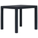 Hagebord 79x79x72 cm plast rottingdesign antrasitt