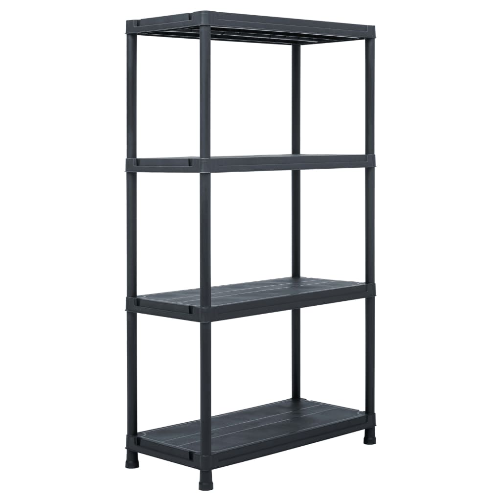 Oppbevaringshylle svart 100 kg 60x30x138 cm plast