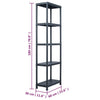 Oppbevaringshylle svart 125 kg 60x30x180 cm plast