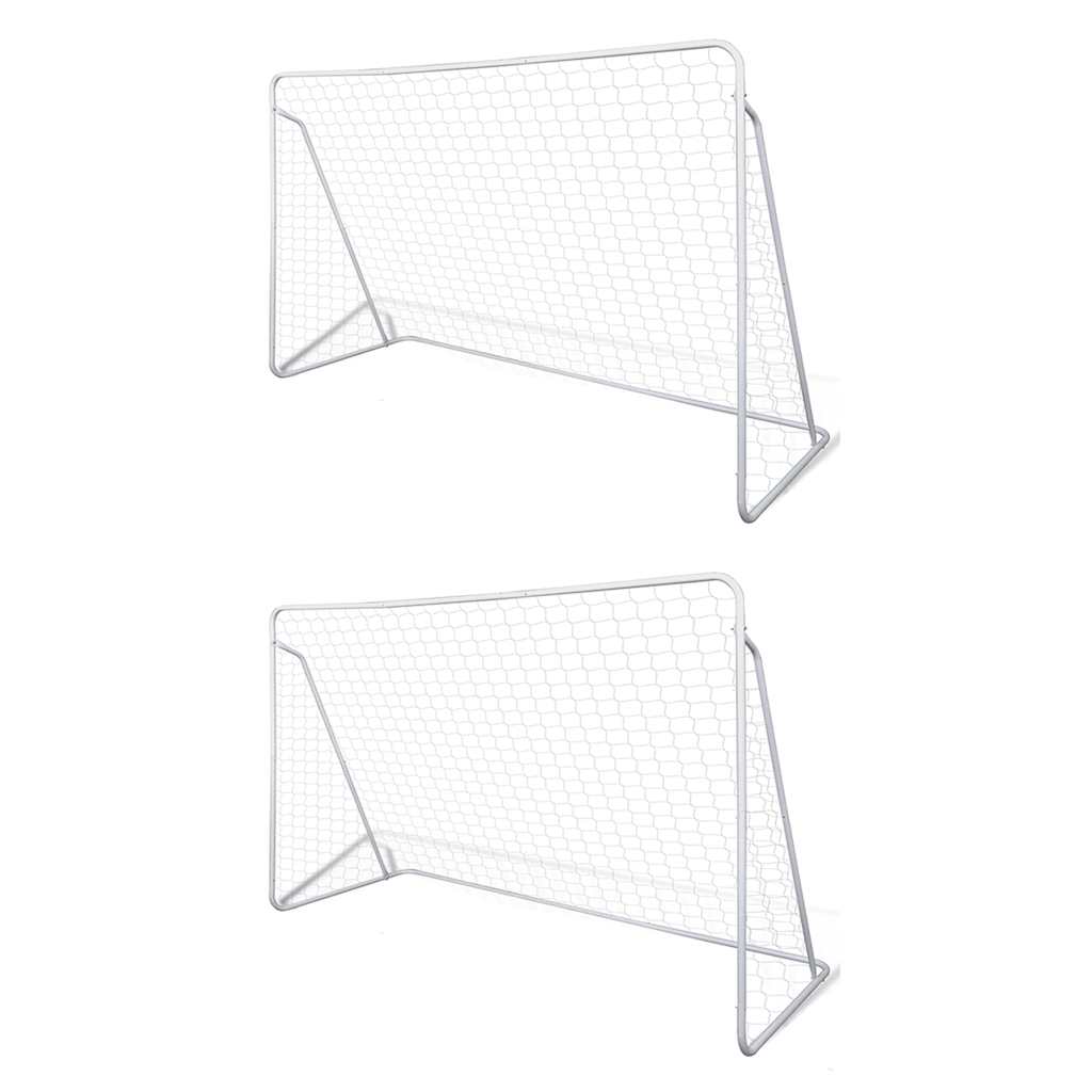Fotballmål stål 2 stk 240x90x150 cm