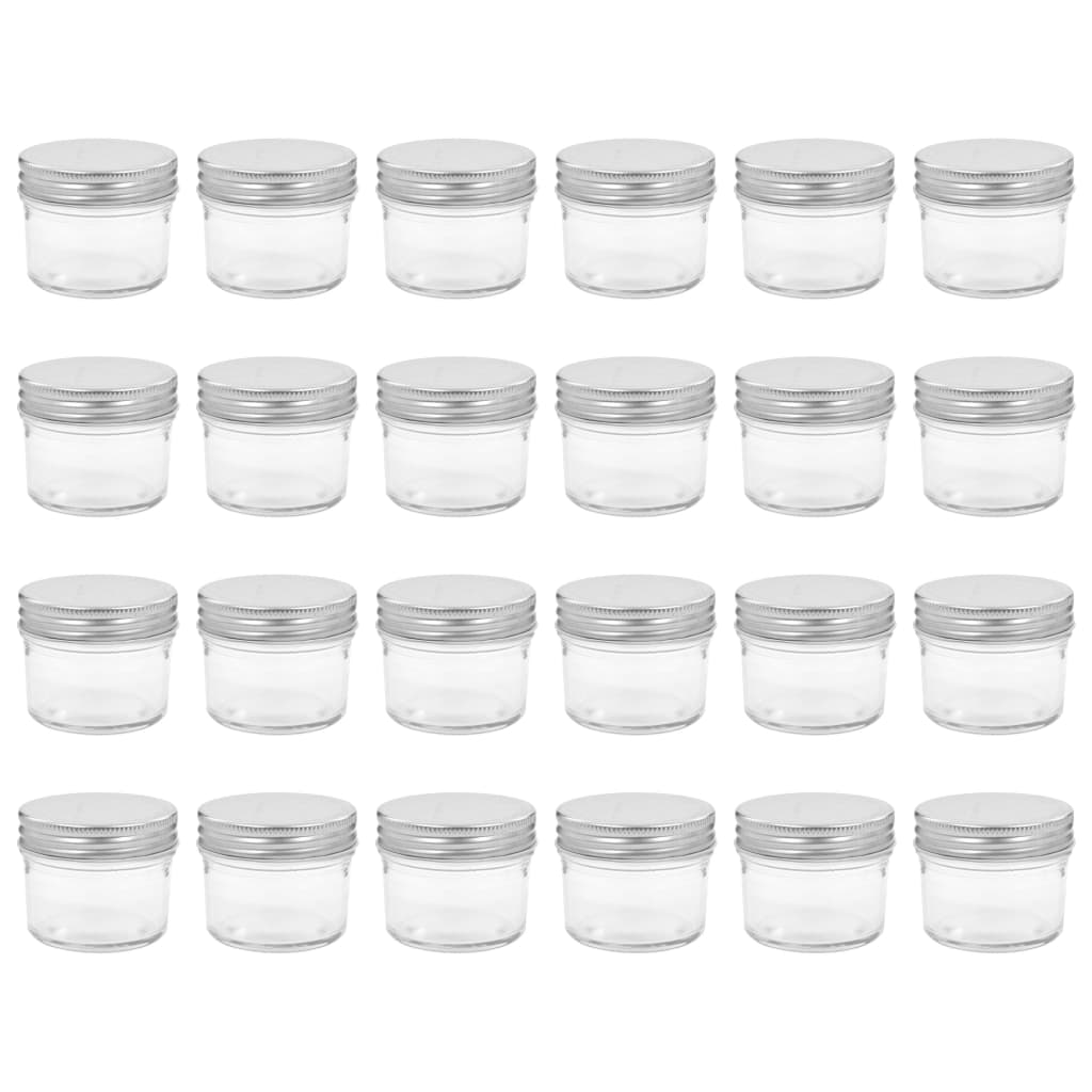 Syltetøyglass med sølve lokk 24 stk 110 ml