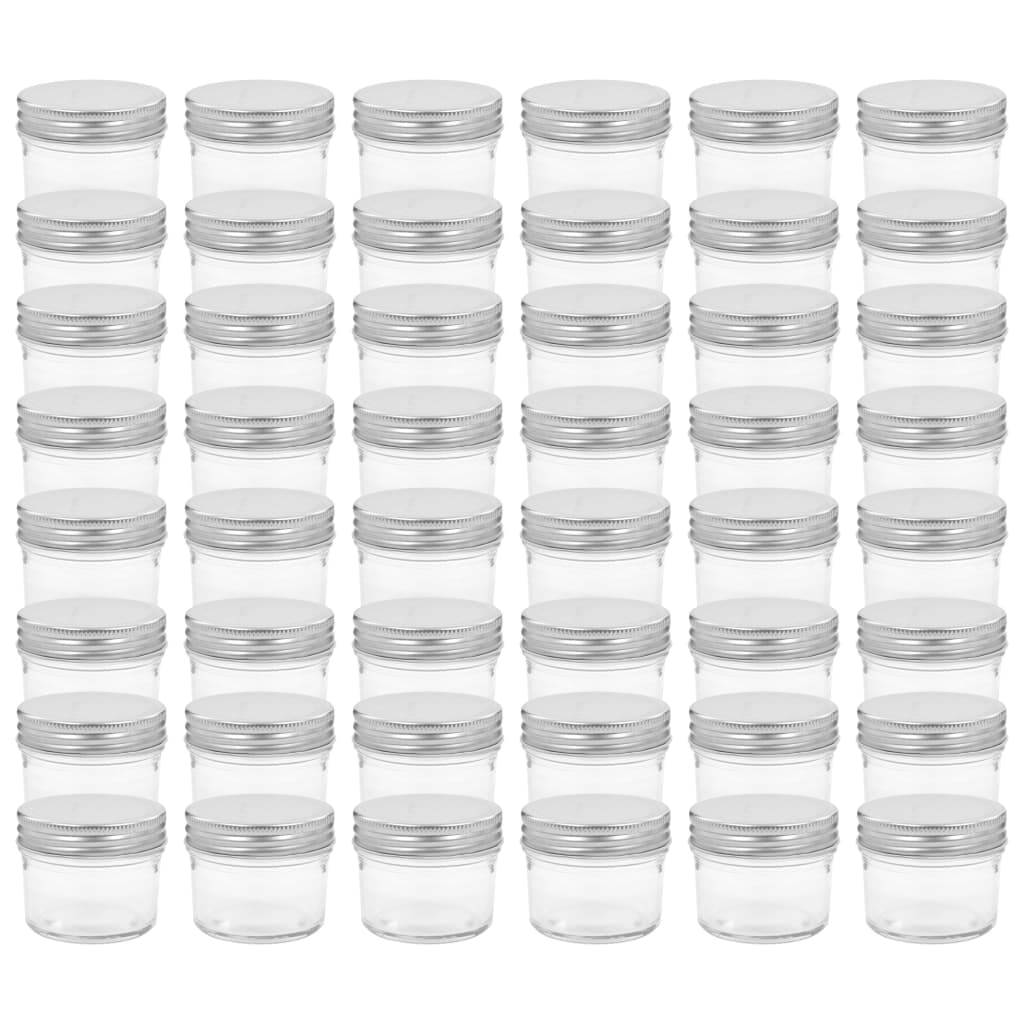 Syltetøyglass med sølve lokk 48 stk 110 ml