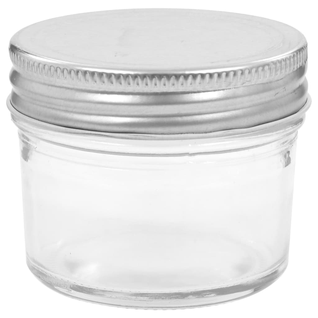 Syltetøyglass med sølve lokk 48 stk 110 ml