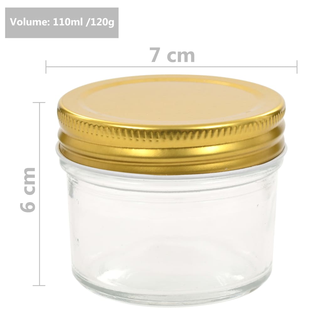 Syltetøyglass med gule lokk 24 stk 110 ml