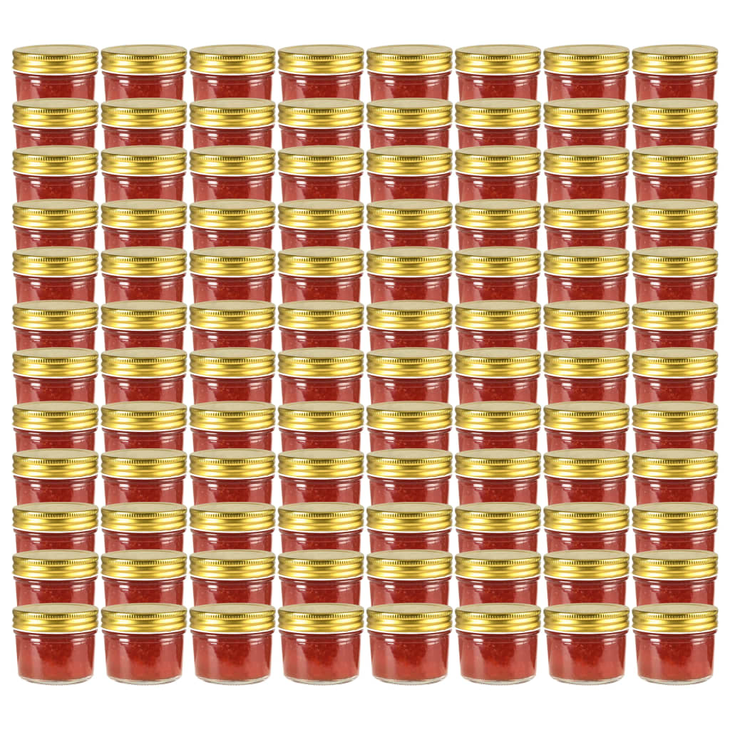 Syltetøyglass med gult lokk 96 stk 110 ml