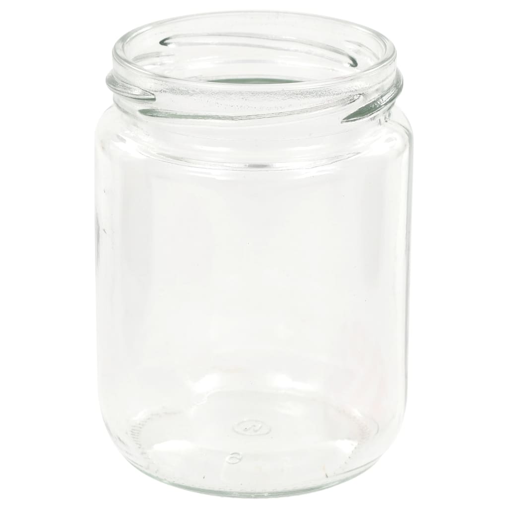 Syltetøyglass med hvite og røde lokk 48 stk 230 ml