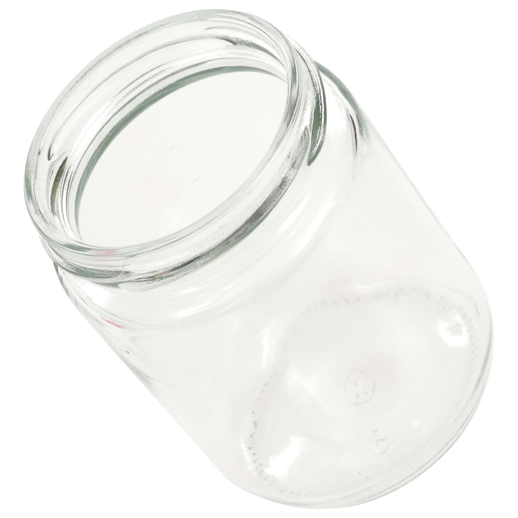 Syltetøyglass med hvite og røde lokk 48 stk 230 ml