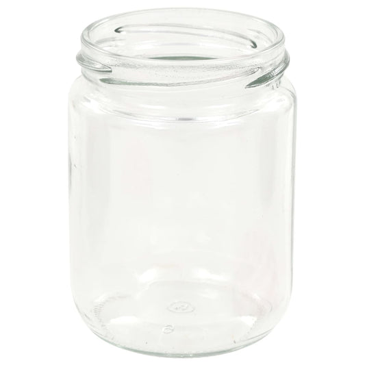 Syltetøyglass med hvite og røde lokk 96 stk 230 ml