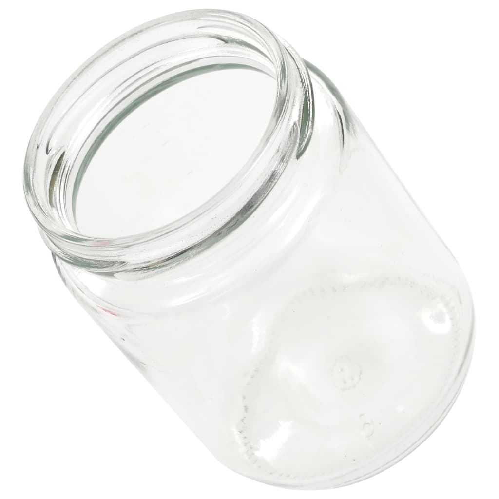 Syltetøyglass med hvite og røde lokk 96 stk 230 ml